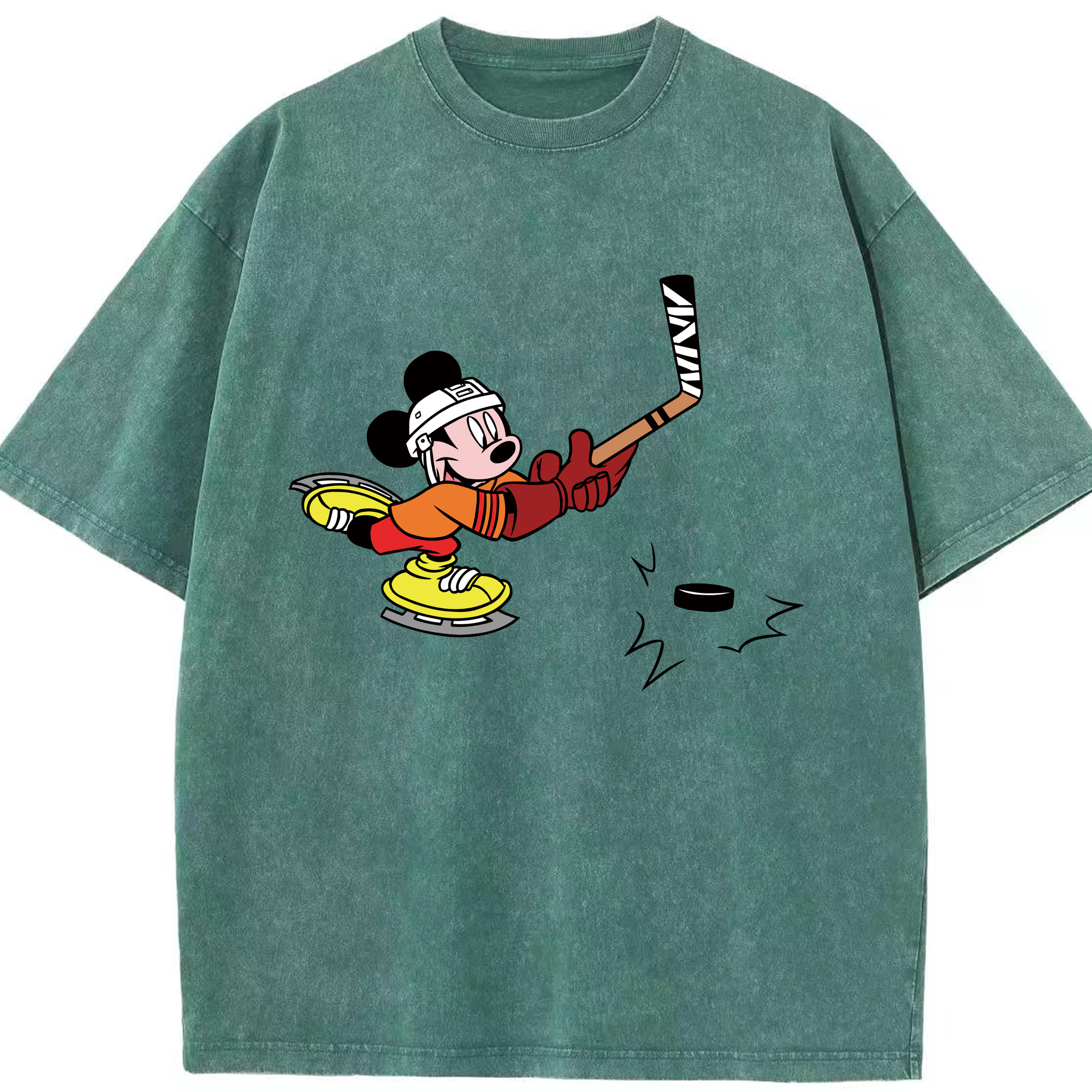 （画像用） ミッキーマウス Mickey Mouse 綿100% ヴィンテージ風 半袖Tシャツ（フロントプリント）